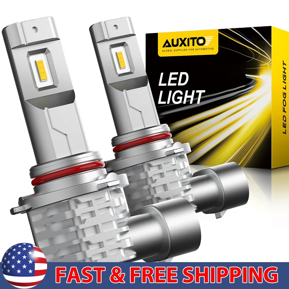 AUXITO H10 9145 9140 LED Fog Light Bulb 3000K Golden Yellow Bright 3000LM Canbus
