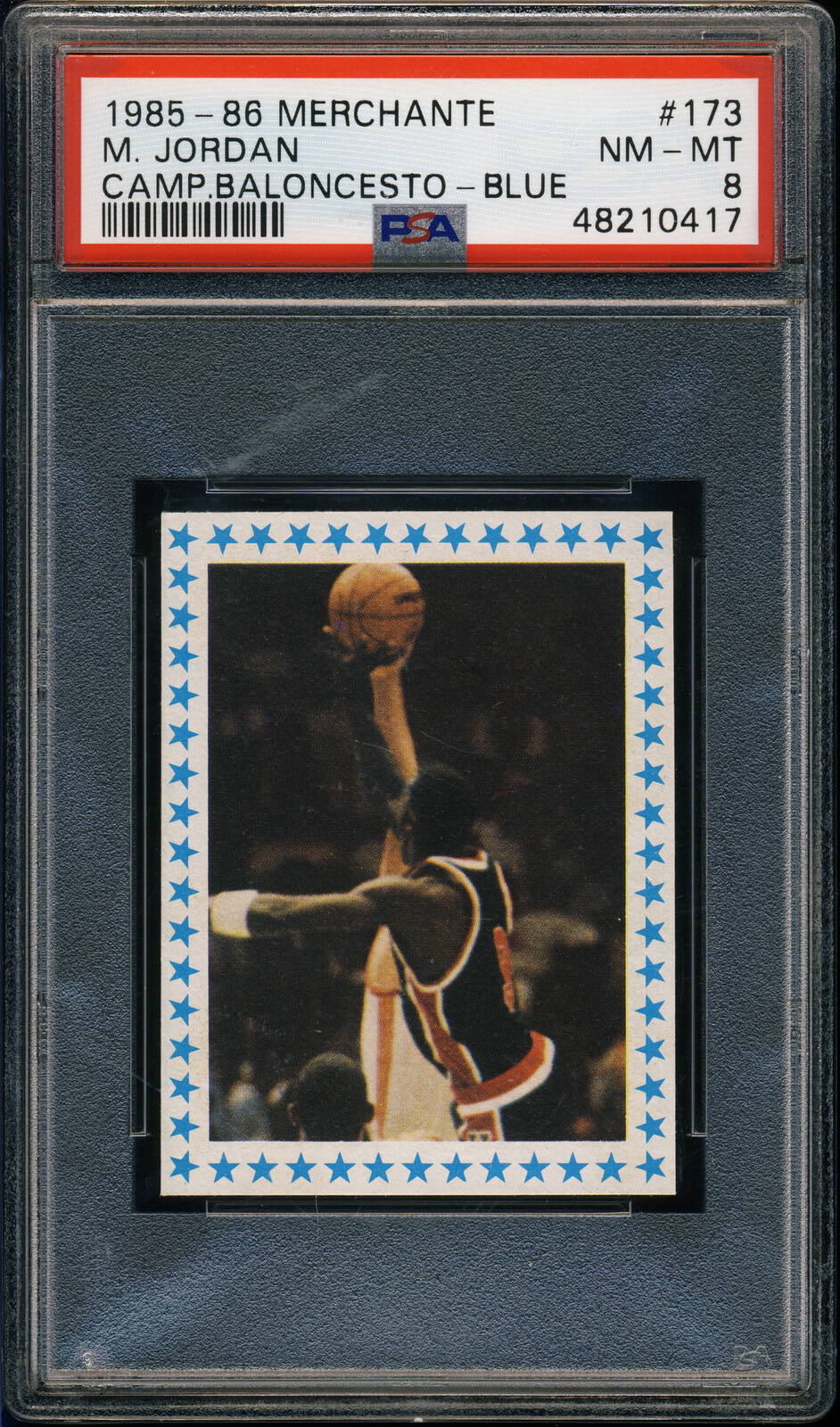 1985-86 Merchante (Blue) #173 Michael Jordan Rookie Card PSA 8