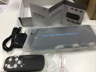 4x3 VGA Switcher 4 In 3 Out Video Splitter Box 4 Port VGA Switch High Quality #1