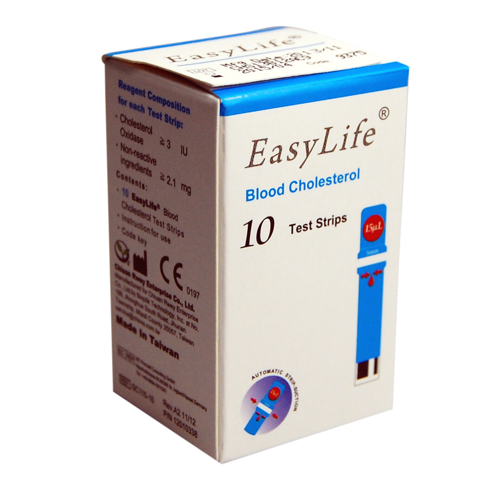 10 EASY LIFE PLUS BLOOD CHOLESTEROL METER/MONITOR TESTING STRIPS 