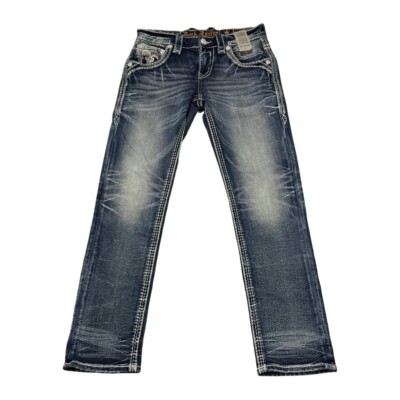 Dimitri Rock Revival Mens Jeans Slim Straight Size 31 X 29 Rock