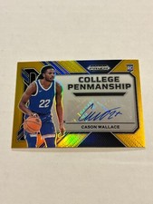 2023-24 PANINI PRIZM DRAFT CASON WALLACE 3/10 PENMANSHIP GOLD ROOKIE AUTO SSP