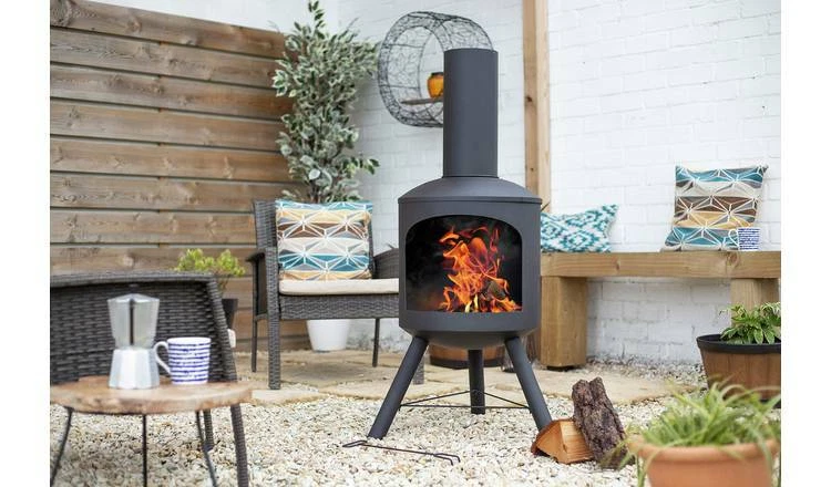 La Hacienda Contemporary Steel Fireplace Log Burner Chiminea ✓FREE  Delivery✓ | eBay