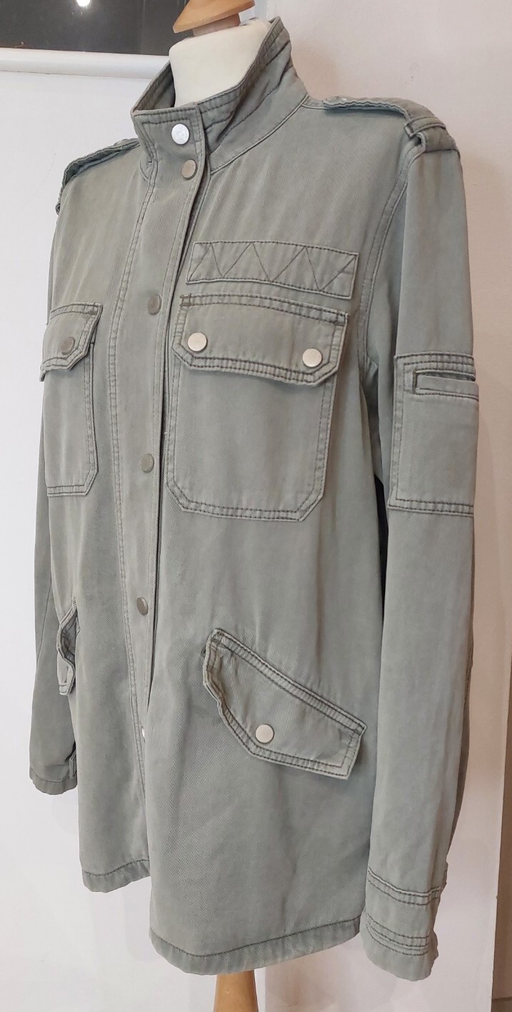 Mint Velvet Military Jacket Khaki Size 16 New With Defect eBay