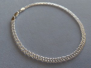 10" STERLING SILVER ANKLE BRACELET 3MM ROMBO 050-MADE IN ITALY-925