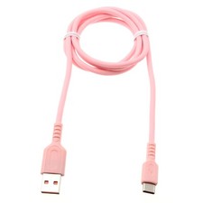 Pink 3ft USB-C Cable Charger Cord Power Wire Type-C Fast Charge for Smartphones