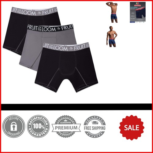 Men's Breathable Performance Boxer Briefs with Odor Protection & Easy Access Fly