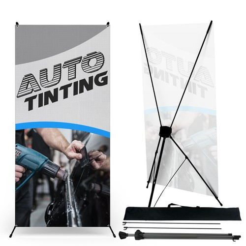 Automobile Promotion Sign Adjustable X Banner Stand | X Frame Stand with Cover - Picture 37 of 150