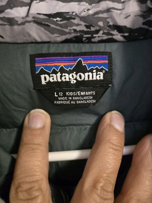 写真 Patagonia Down Sweater Jacket Kids Boys Sz 12 Large Camo Puffer