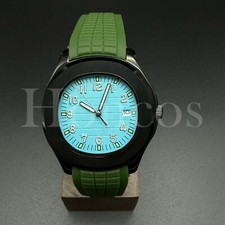 Custom Made PP Style Watch NH35 Automatic Movement Aquanaut L/BL Dial BK Case GN