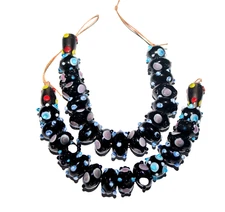 5 Strands, 80pcs Black fashion beads for bracelets and jewelry accessories bulk