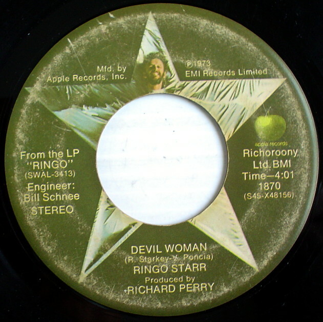 1973'S 45 R.P.M. RECORD ***RINGO STARR, YOU'RE SIXTEEN+DEVIL