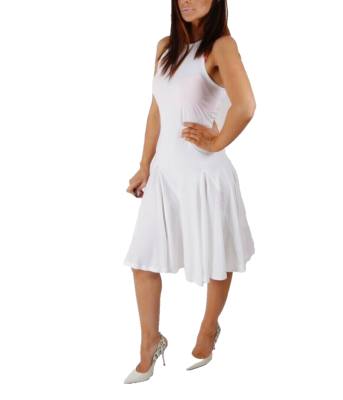 green emerald velvet dress White Ramie Drop Waist Midi Dress – Mint Velvet main image 1