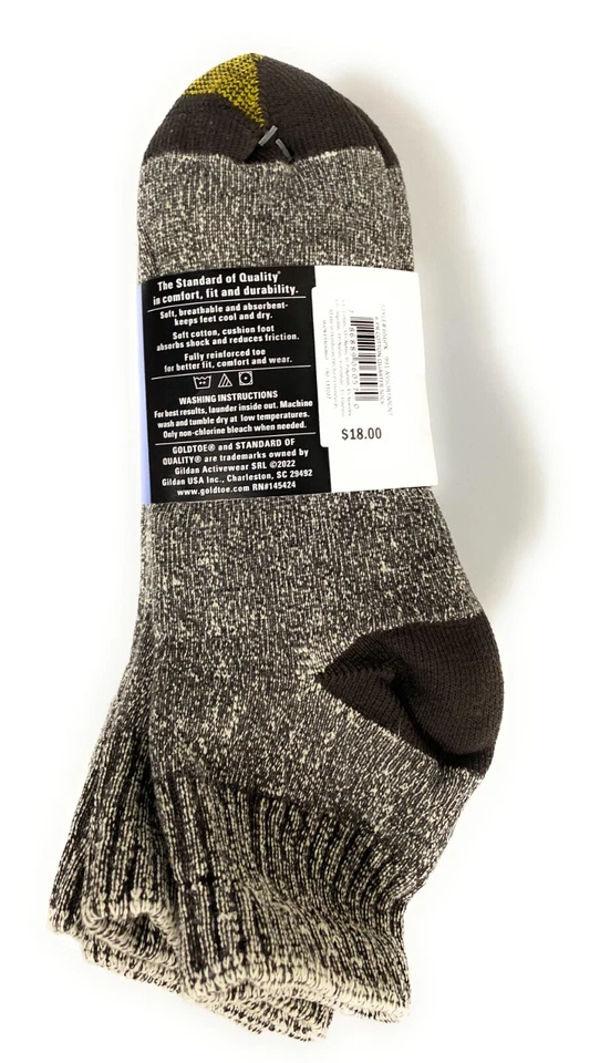 Gold Toe 6 Pack Mens Athletic Quarter Socks Cushion Cotton SIZE 10/13 Irregular - Image 2 of 4