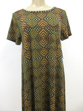 Lularoe Stretch Dress Size S Multi Color Geometric Midi Pockets NWT