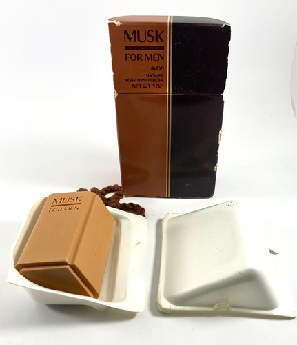 Jabón de ducha vintage AVON con cuerda almizcle para hombre nuevo stock antiguo