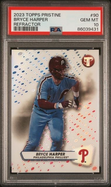 2023 Topps Pristine Bryce Harper #90 Refractor Philadelphia Phillies PSA 10
