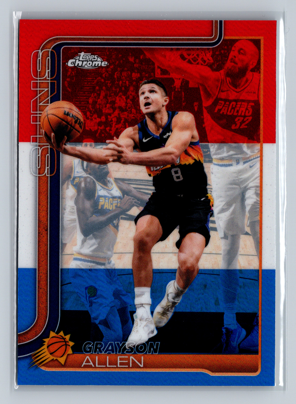 2025-26 Topps Chrome Update Grayson Allen #95 Red White Blue Refractor Suns