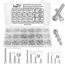 900 Pcs M2 M2.5 M3 Screws Bolts Nuts Washers Assortment Kit,Come with Hex Wrench