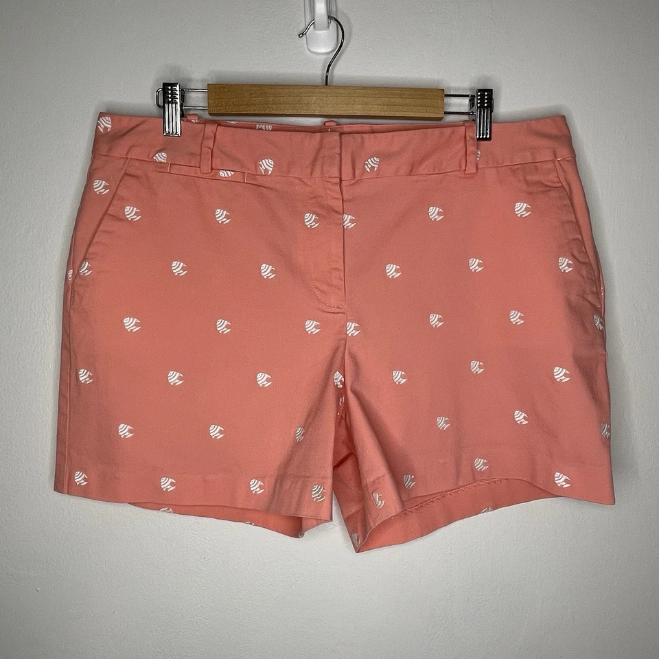 Pantalones Cortos Talbots Mujeres Algodón Spandex ResortWear Vacaciones Playa Bordados Peces 14 Foto 2 de 4