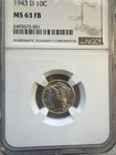 1943 D 90% Silver Mercury Dime NGC MS63 FB  Full Bands — photo 8