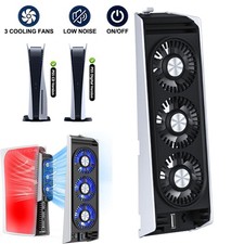 For PS5 Digital Version 2 Speed and USB 3.0 Port (White) LED Cooling Fan