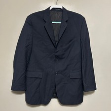 Calvin Klein Mens Blazer 42R Gray Blue Pinstripe Wool 2-Button Jacket