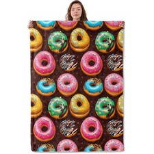 Delicious Donut Blanket, Soft Warm Cozy Throw Blanket Gifts for Adults Kids W...