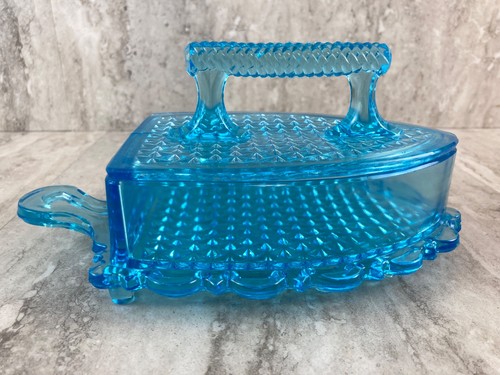 Vintage Early American "Victorian" Glass - Sky Blue Butter Dish - Beautiful - Picture 11 of 13