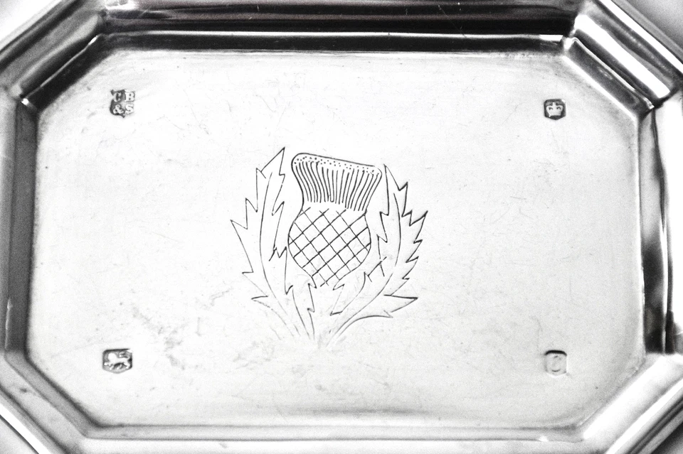 Bandeja de tarjetas o prendedores vintage de plata esterlina Sheffield 1972 de Cooper Brothers Foto 4 de 4