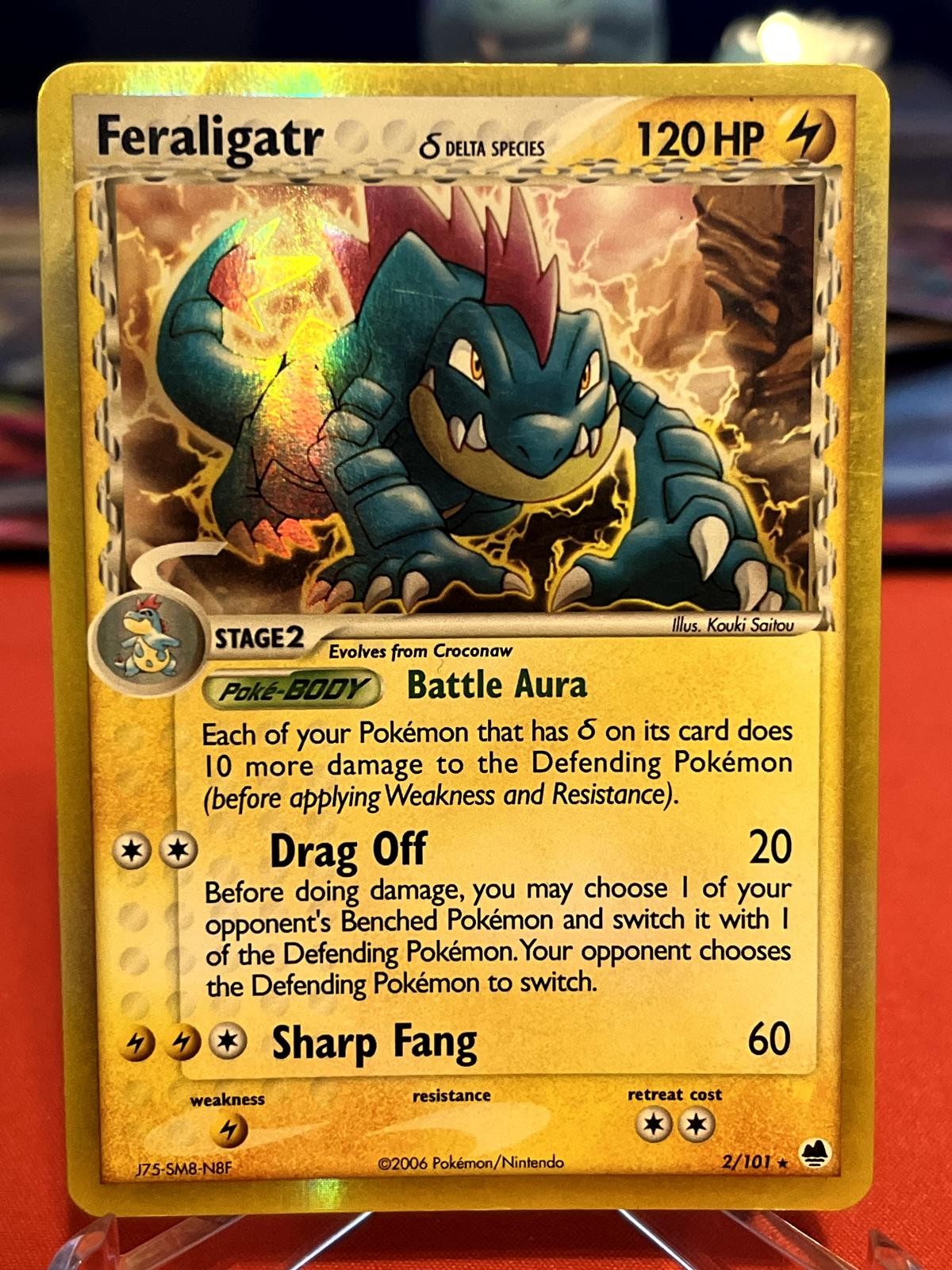 Feraligatr 2/101 Holo Rare Dragon Frontiers Pokemon Moderately Played