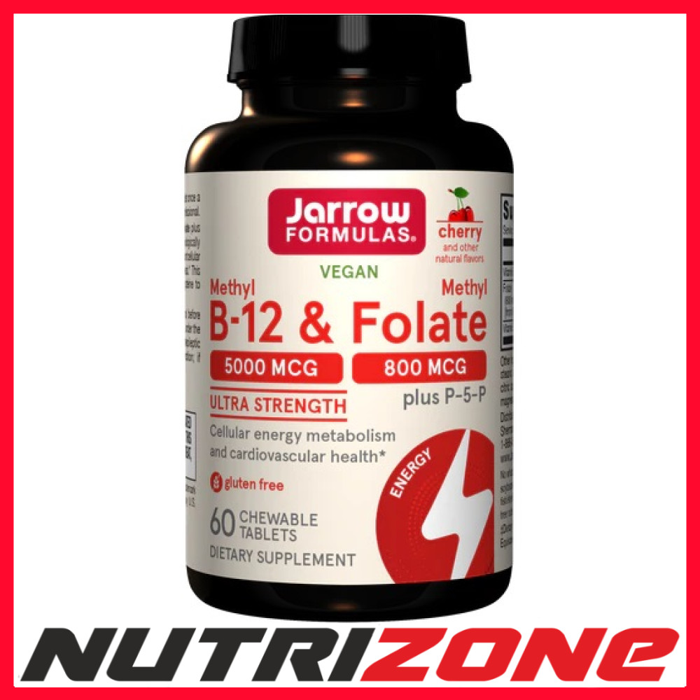 Jarrow Formulas Methyl B-12 & Methyl Folate, Cherry - 60 chewable tabs
