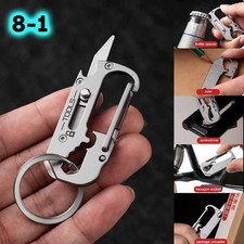 Edelstahl Schlüsselanhänger Messer Taschenwerkzeug Multifunktions-Flaschenöffner