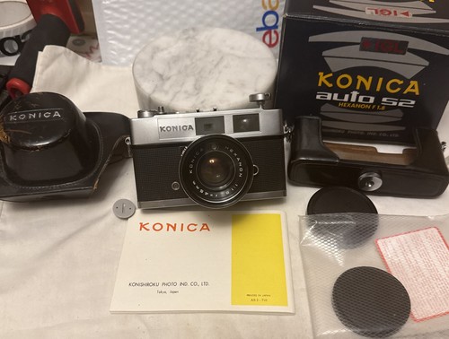 Vintage Konica Auto S2 Hexanon 52mm f1.8 Lens Japan Untested W/ Box Nice Camera