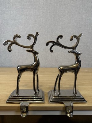 Kurt Adler 10-Inch Silver Reindeer Stocking Holder