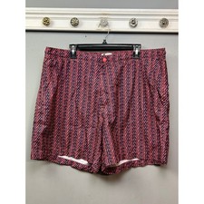 Trunks Surf  Swim Co Swim Trunks Men XXL Blue Coral Pink Geometric Wave Shorts