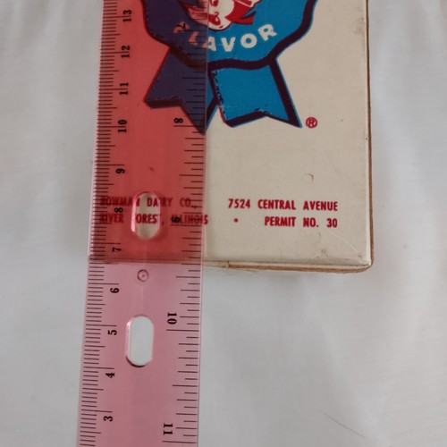 Vintage BOWMAN DAIRY quarto cartone cerato latte foresta di fiume, Illinois bel logo - Foto 13 di 15