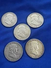 Franklin Half Dollar Lot of 4 1954-1963 Circulated 90 Silver