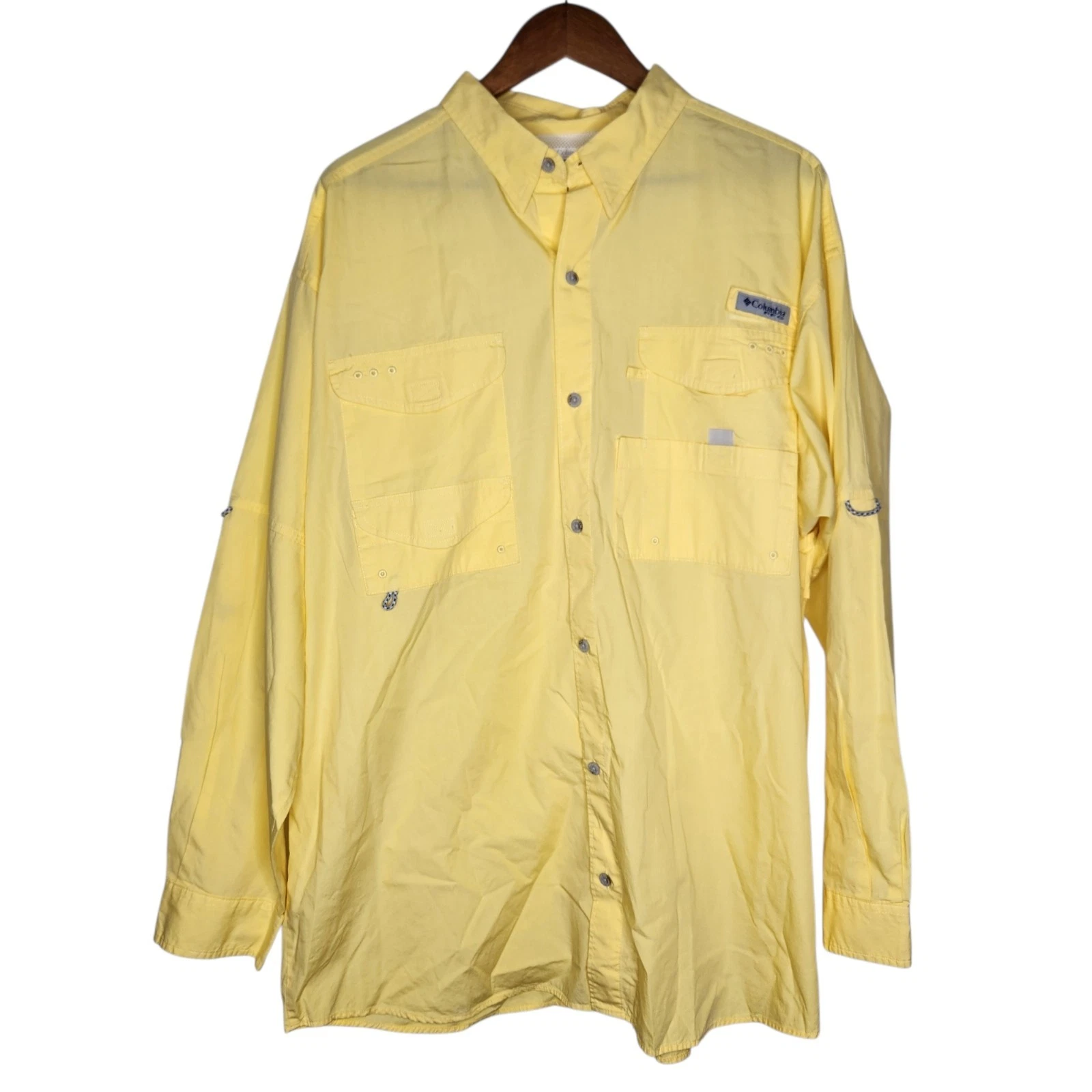 Columbia PFG Mens XL Yellow Long Roll Tab Sleeve Vented Fishing Outdoor Shirt
Opens in a new window