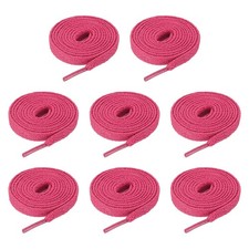 4 Pairs Flat Shoe Laces 5/16" x 120" Polyester Sneaker Shoestring, Dark Pink