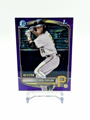 2025 Bowman Chrome #BCP-179 Will Taylor Prospects Purple Pulsar #/250
