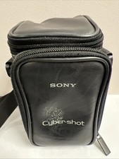 Vintage Sony Cyber-Shot Camera Leather Case Bag And Strap Free Ship 
