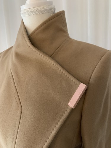 NEW Ted Baker Kikiie Long Wrap Coat, Camel Brown, Wool Cashmere, Size 2 (S,8-10) - Picture 10 of 17