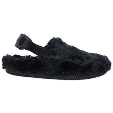 Nike Calm Womens Fuzzy Mules Slipper Sandals Faux Fur Black, Pick Size