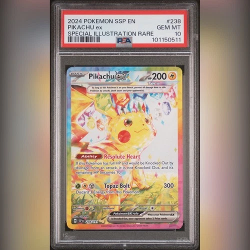PSA 10 Pikachu ex 238/191 SIR Surging Sparks 2024 English GEM MINT Pokemon Card