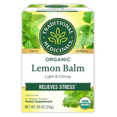 Traditional Medicinals Organic, Lemon Balm - 16 Count (Pack of 1), Green