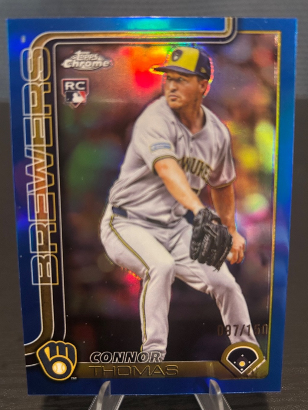 CONNOR THOMAS 2025 Topps Update - BLUE #d 87/150 Milwaukee Brewers RC