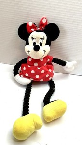 Disney Minnie Mouse Red Dress Plush Crinkle Squeaker Rope Dog Chew Toy 17"