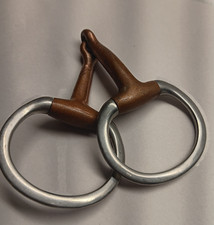 English Eggbutt Copper Jointed Snaffle Horse Bit - Stainless Steel Rings Heavy