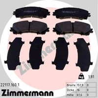 Zimmermann 22117.160.1 Bremsbelagsatz FüR Scheibenbremse Bremsbelagsatz
